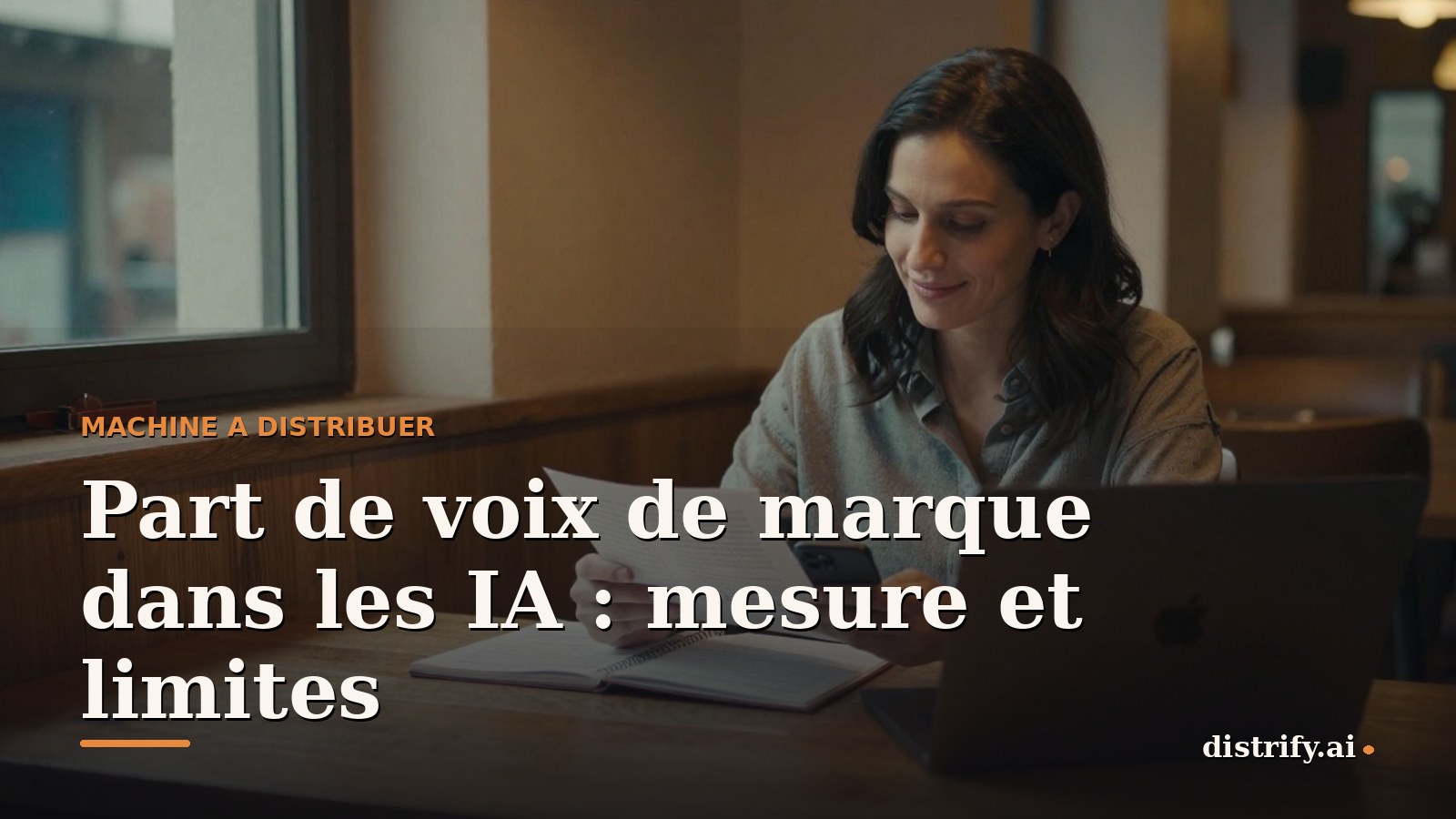 Une fondatrice d'une trentaine d'années, pull en maille, compare deux colonnes de notes manuscrites sur un carnet posé près de son ordinateur portable, dans un coin d'atelier en bois éclairé par une fenêtre